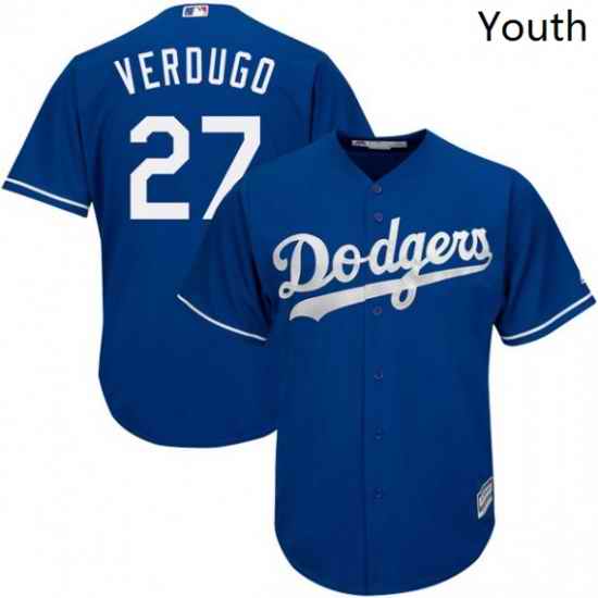 Youth Los Angeles Dodgers Alex Verdugo Blue Cool Base Road Player MLB Jersey